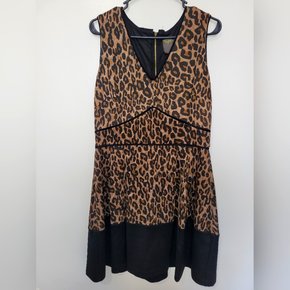 Taylor animal print scuba dress size 14
